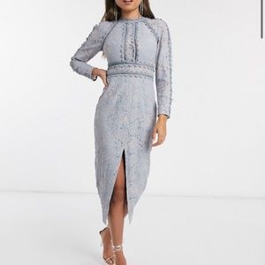 long sleeve pencil dress in lace